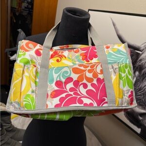 Thirty one bag small tote bright colorful print hand bag